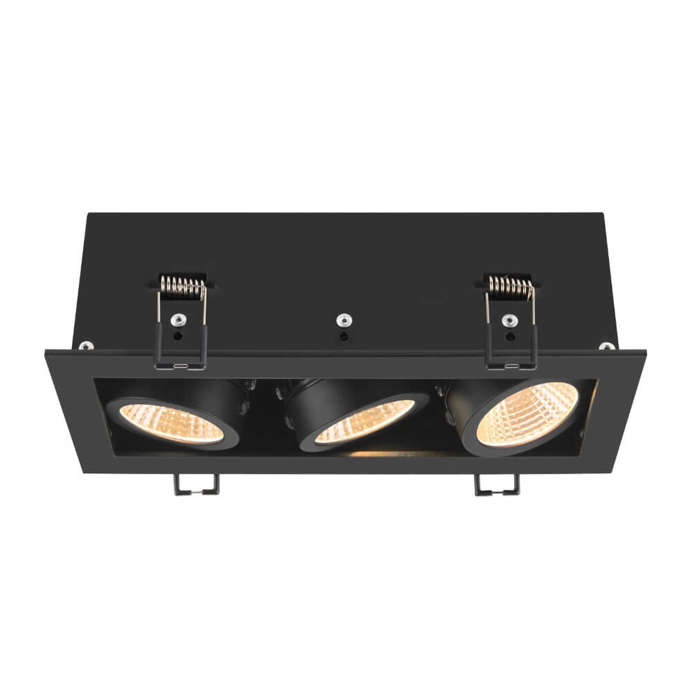 Square LED recessed spotlight Kadux Triple 3x Led - black - 3000K
