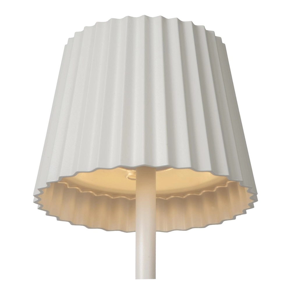 Rechargeable table lamp Justine white with charging station Lucide 5411212272188