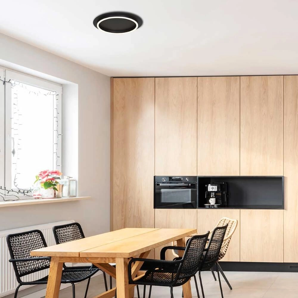 Modern LED ceiling light Ringlux black - Ø 32cm Steinhauer 8712746170573