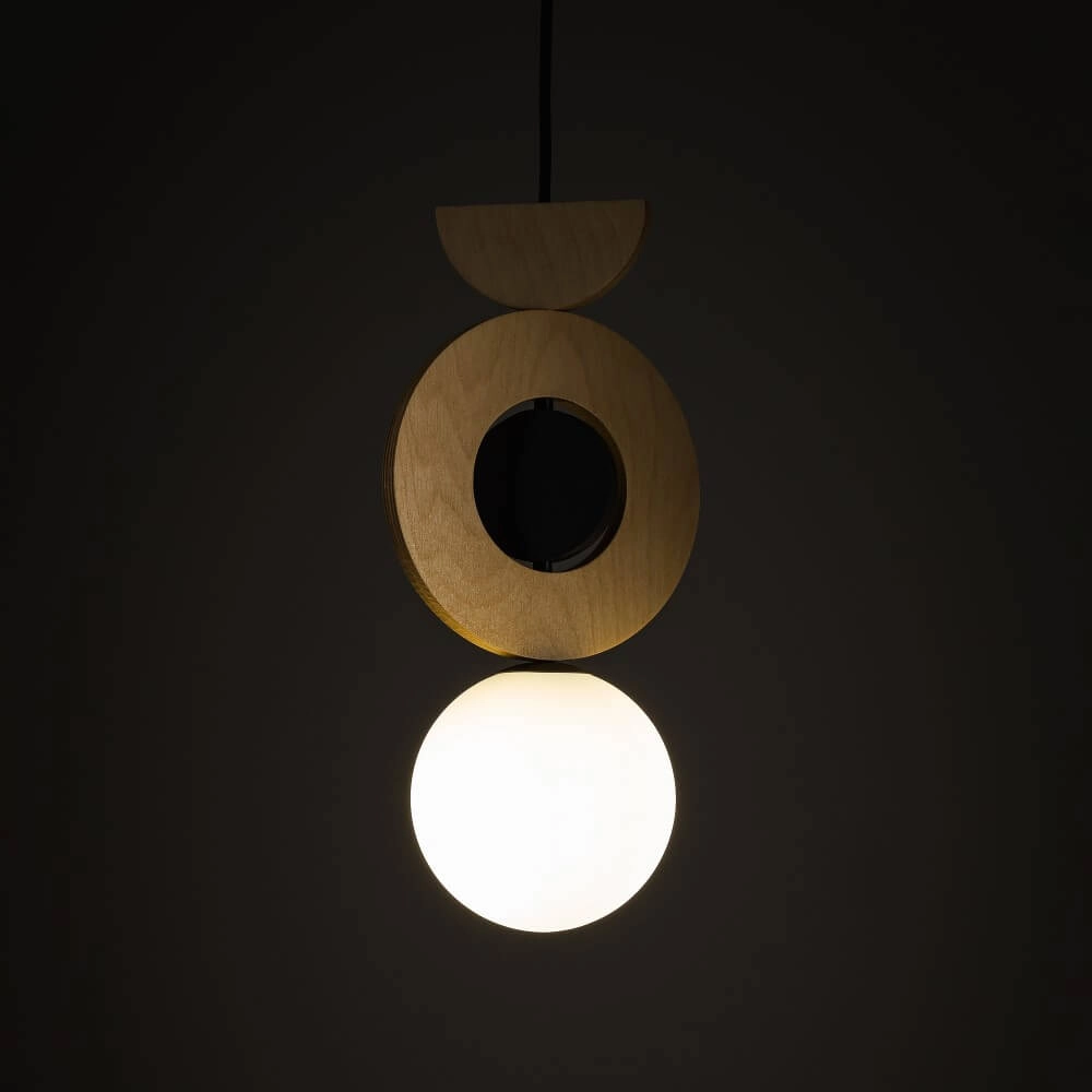 Design pendant lamp Drops Wood B 1-light wood Lyora 5903139111744