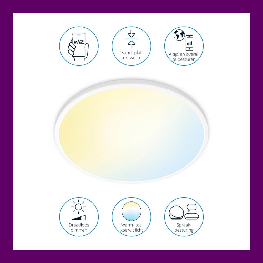 Smart ceiling light SuperSlim Ø 55cm - white WiZ 8719514554979