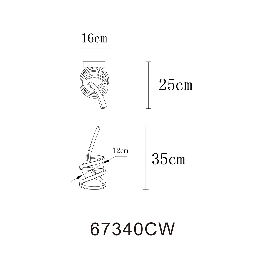 Curl wall lamp Iduna chrome Globo 9007371513420