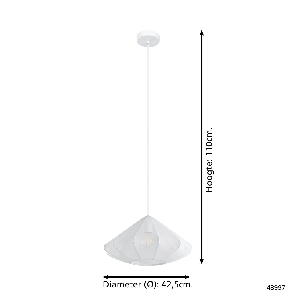 Pendant lamp Ø 42cm Dolwen White - Japandi Eglo 9002759439972