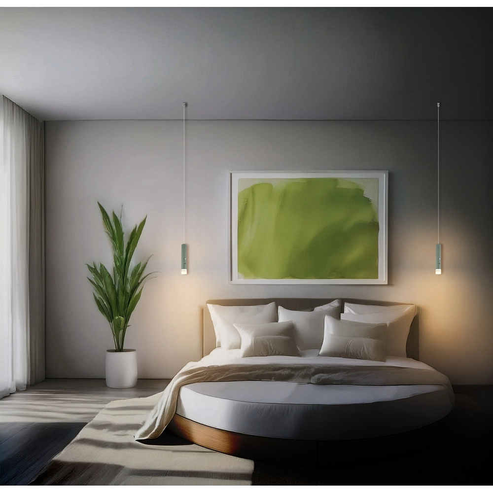 Sleek pendant lamp Pelo Green Globo 9007371569359