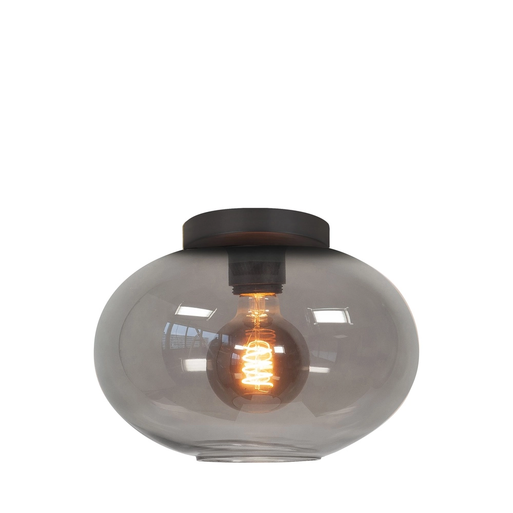 Ceiling lamp Bellini black with smoke glass Ø 26cm