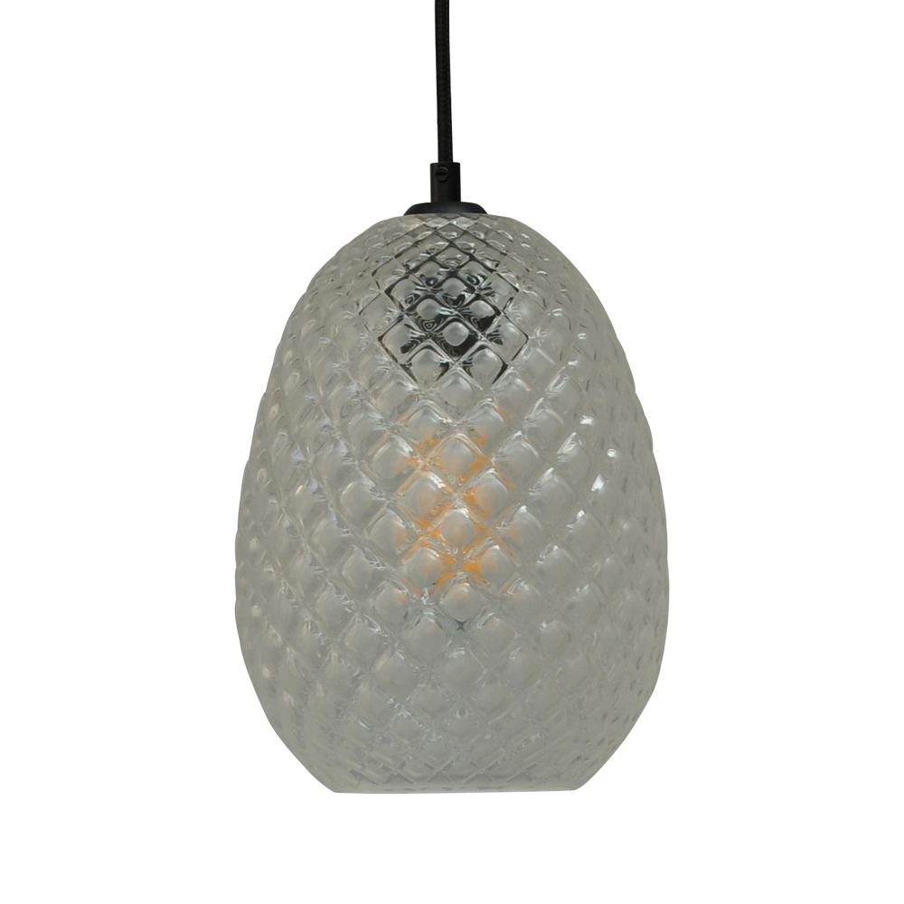 Black pendant hanging lamp Pineapple with clear glass Masterlight 8718121209364