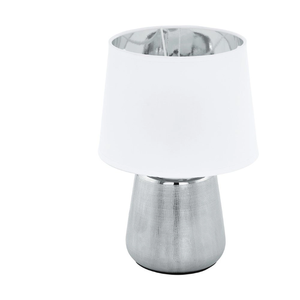 Table lamp shade Manalba 1 silver with white lampshade