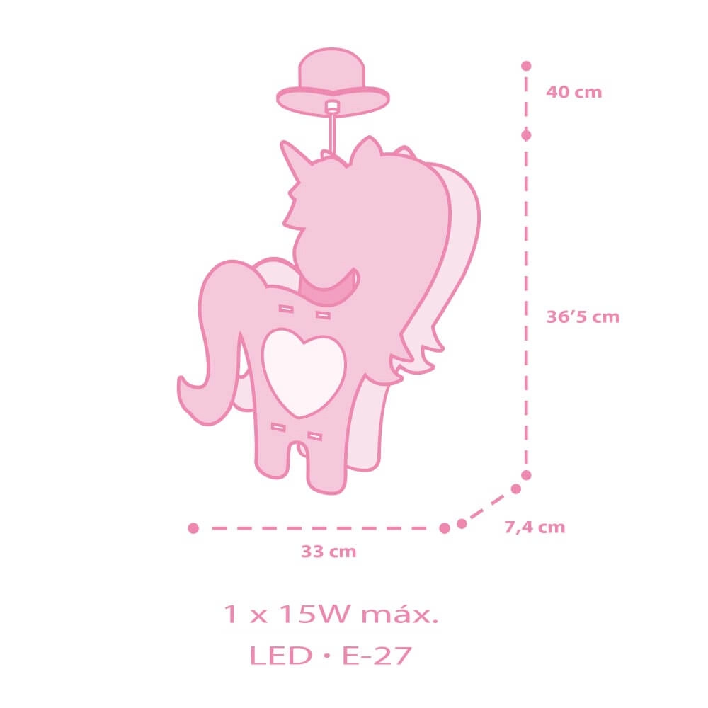 Children's room pendant lamp Unicorns Dalber 8420406415970