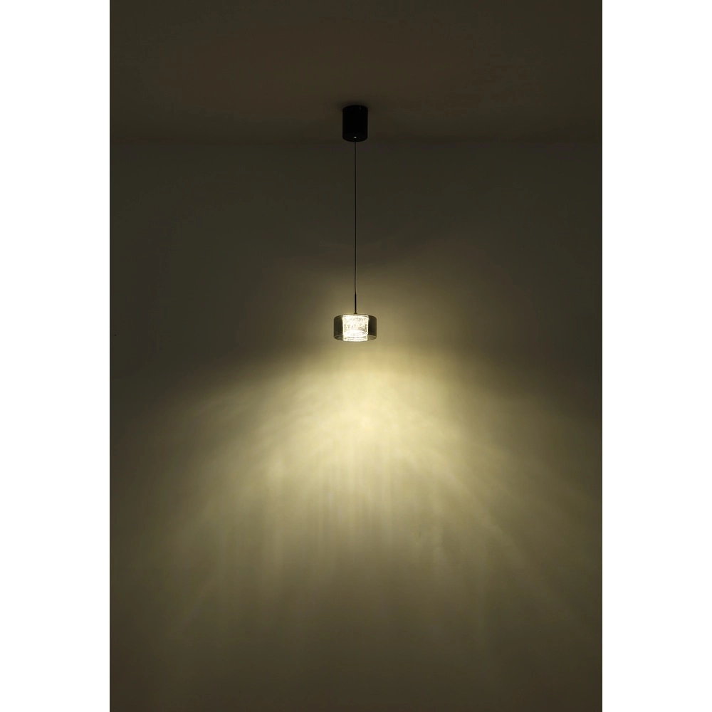 Design pendant lamp Fogsy Single black with smoke glass Globo 9007371450381