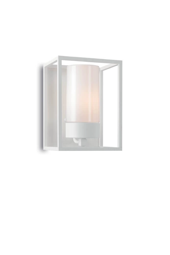 White wall lamp Cubic3 white glass