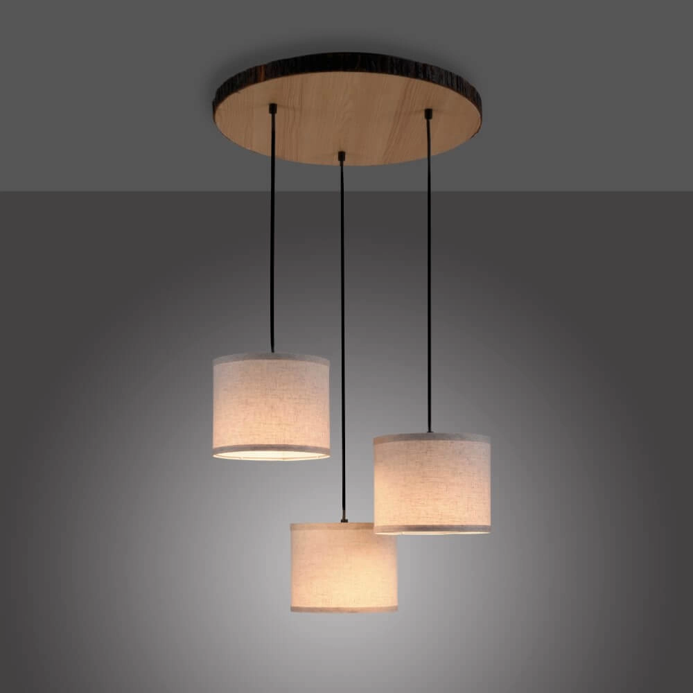 Country ceiling lamp Bark wood Just Light 4043689975937