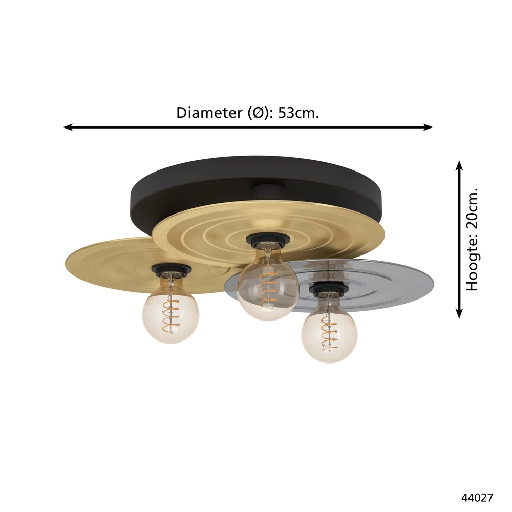 Design ceiling lamp Lintmill Ø 53cm - 3x E27 Eglo 9002759440275