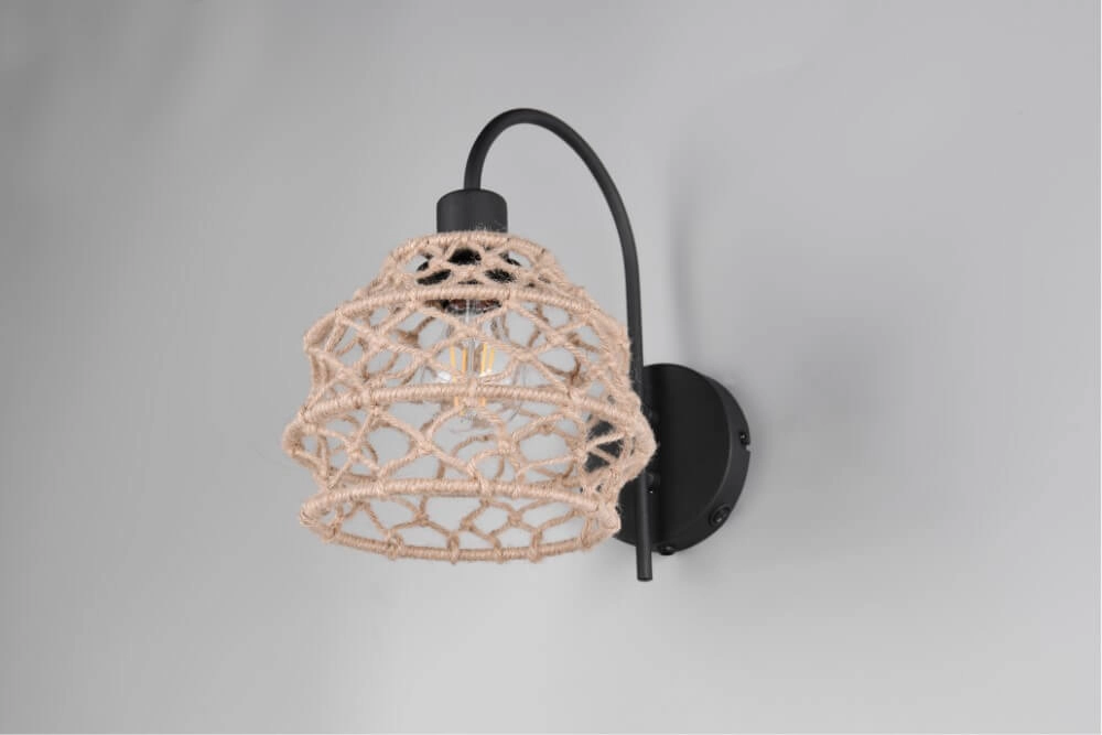 Rattan wall lamp Hive with black Trio 4017807637212