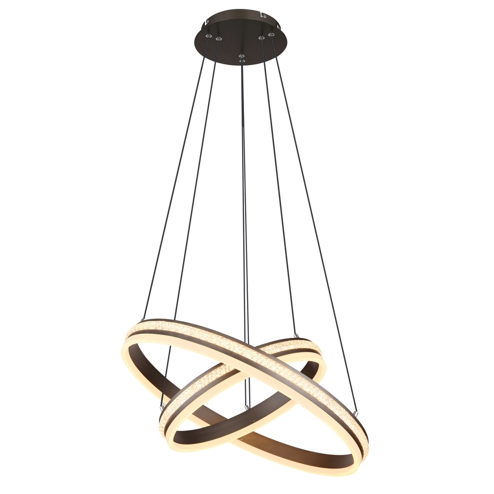 Design pendant lamp Grouni 2 rings titanium brushed Globo 9007371454990
