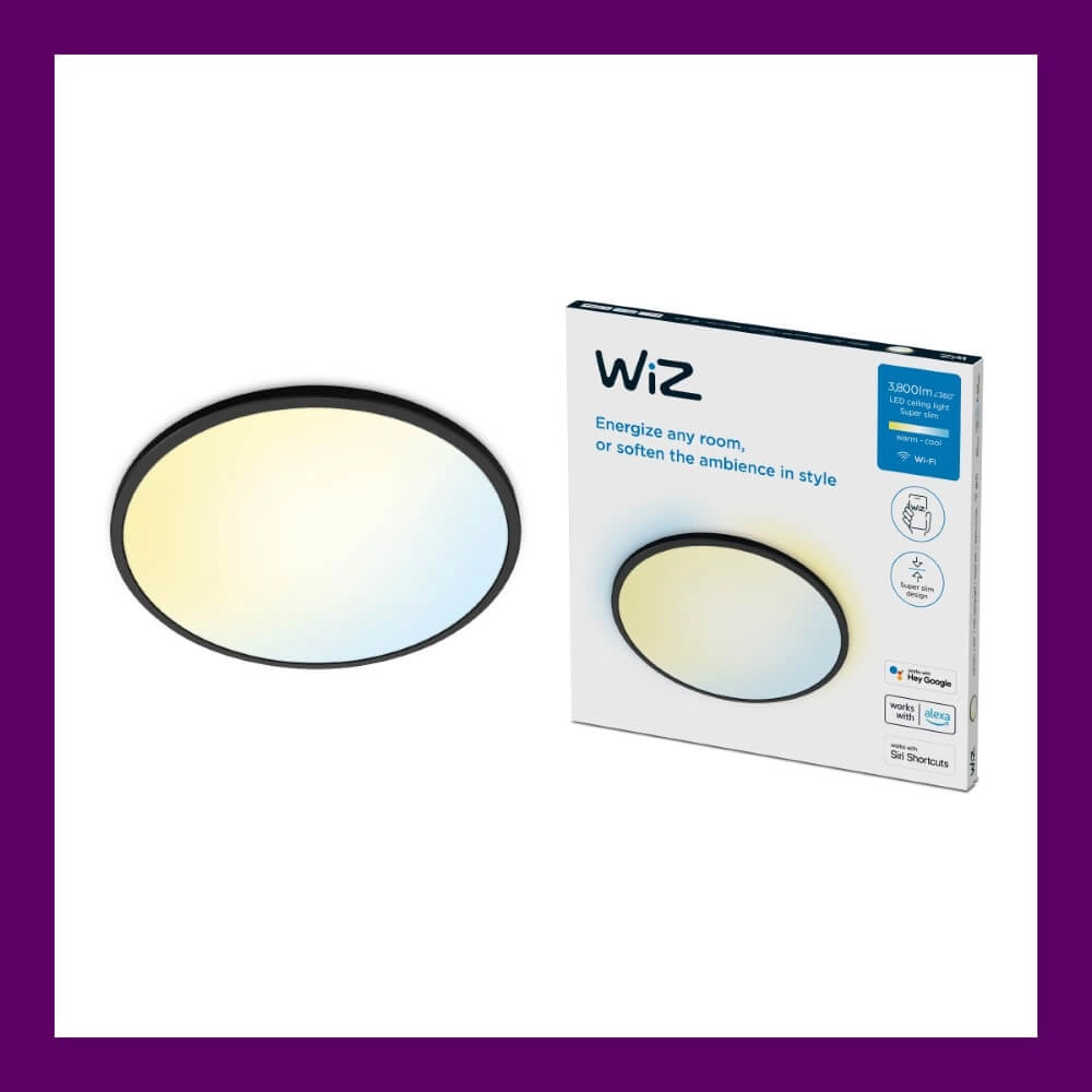 Smart ceiling light SuperSlim Ø 55cm - black WiZ 8720169071018