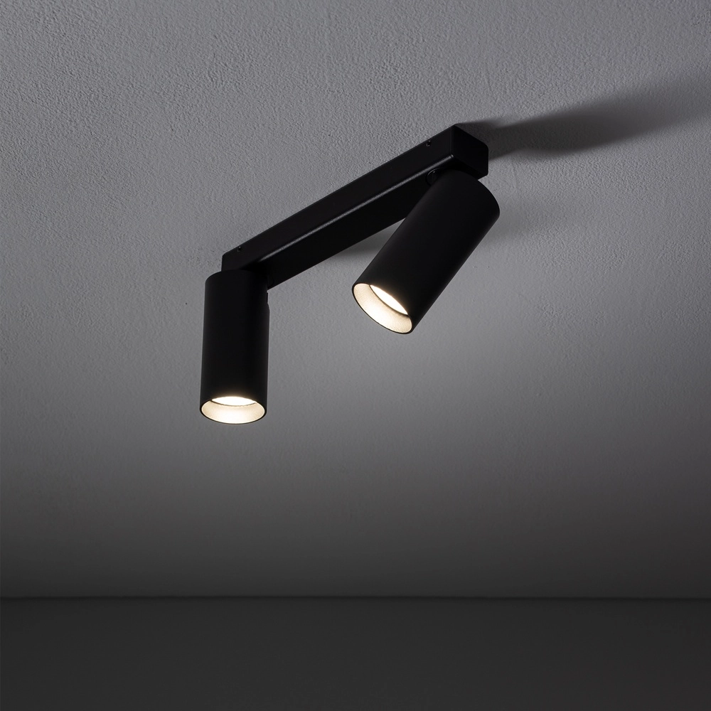 Surface-mounted spot 2x GU10 Fourty Black Lyora 5903139107372