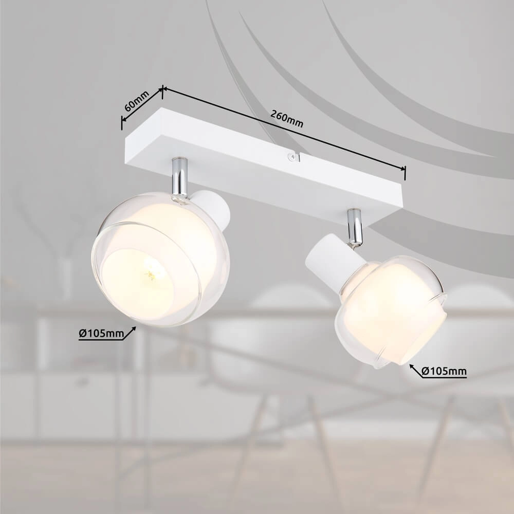 White ceiling lamp Tokki 2-light Globo 9007371446049