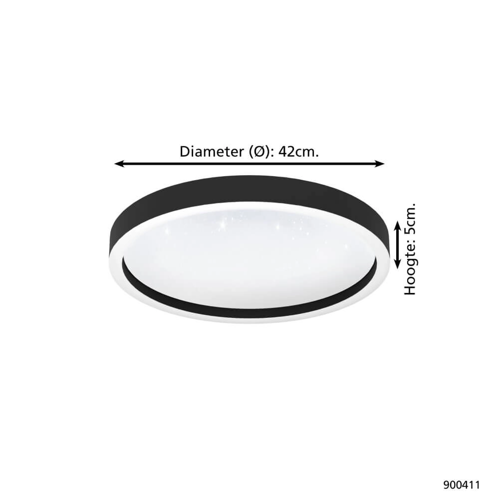 Ceiling light Zigbee Montemorelos-Z Ø 42cm black Eglo 9008606243839