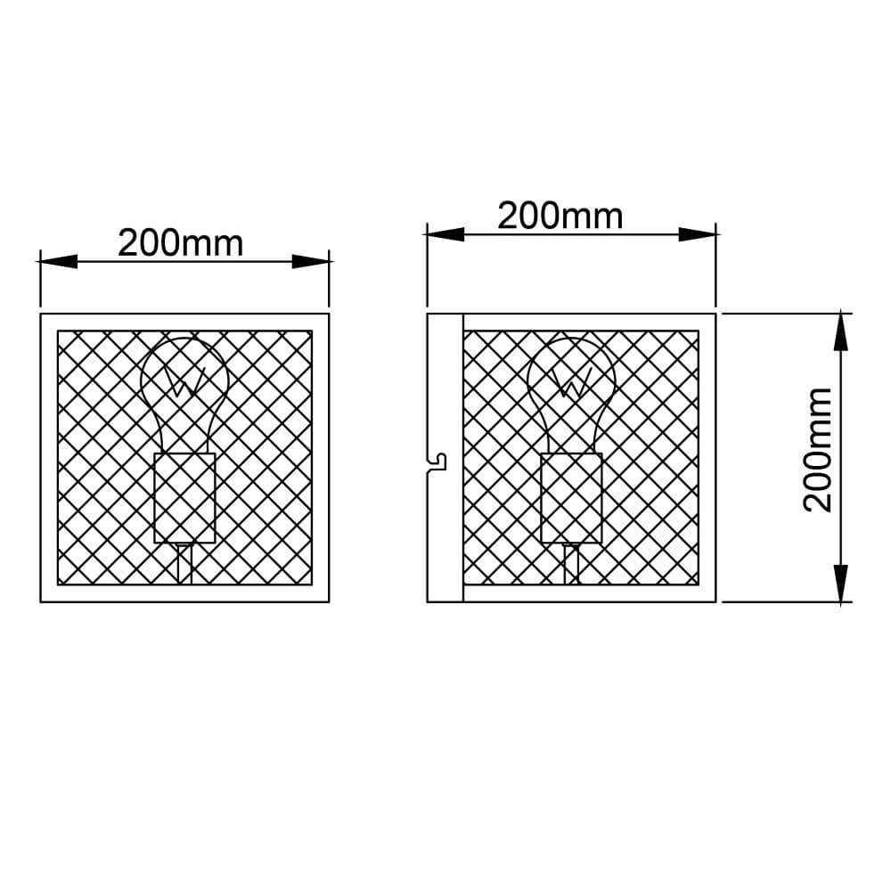 Square wall lamp Maze black Brilliant 4004353409493