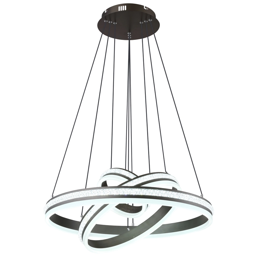 Design pendant lamp Grouni 3 rings titanium brushed Globo 9007371455003