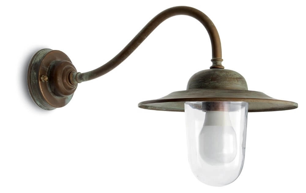 Straight outdoor lamp Casale aged brass