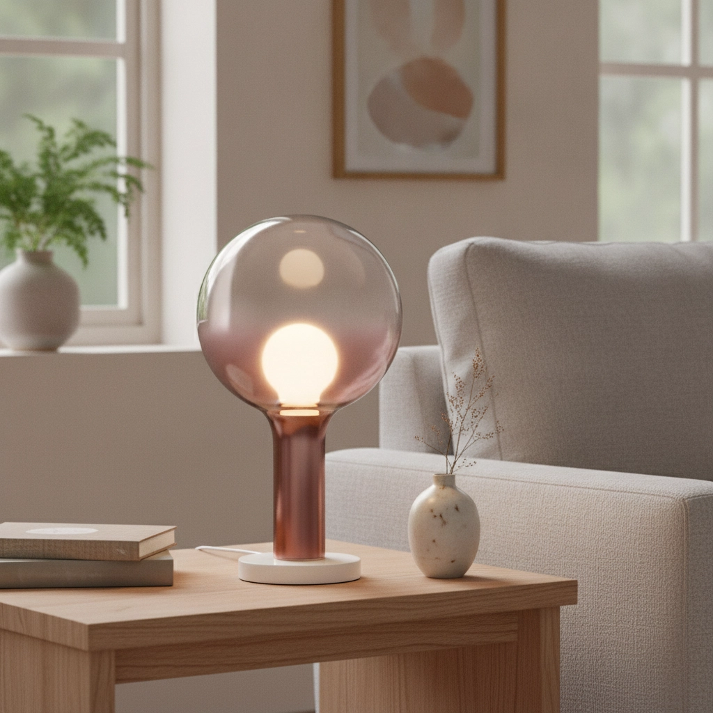 Table lamp Nostos brown glass