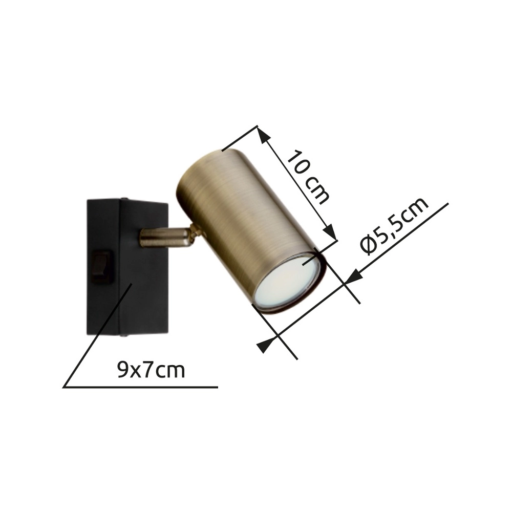Surface-mounted spot Robby black with bronze Globo 9007371436989