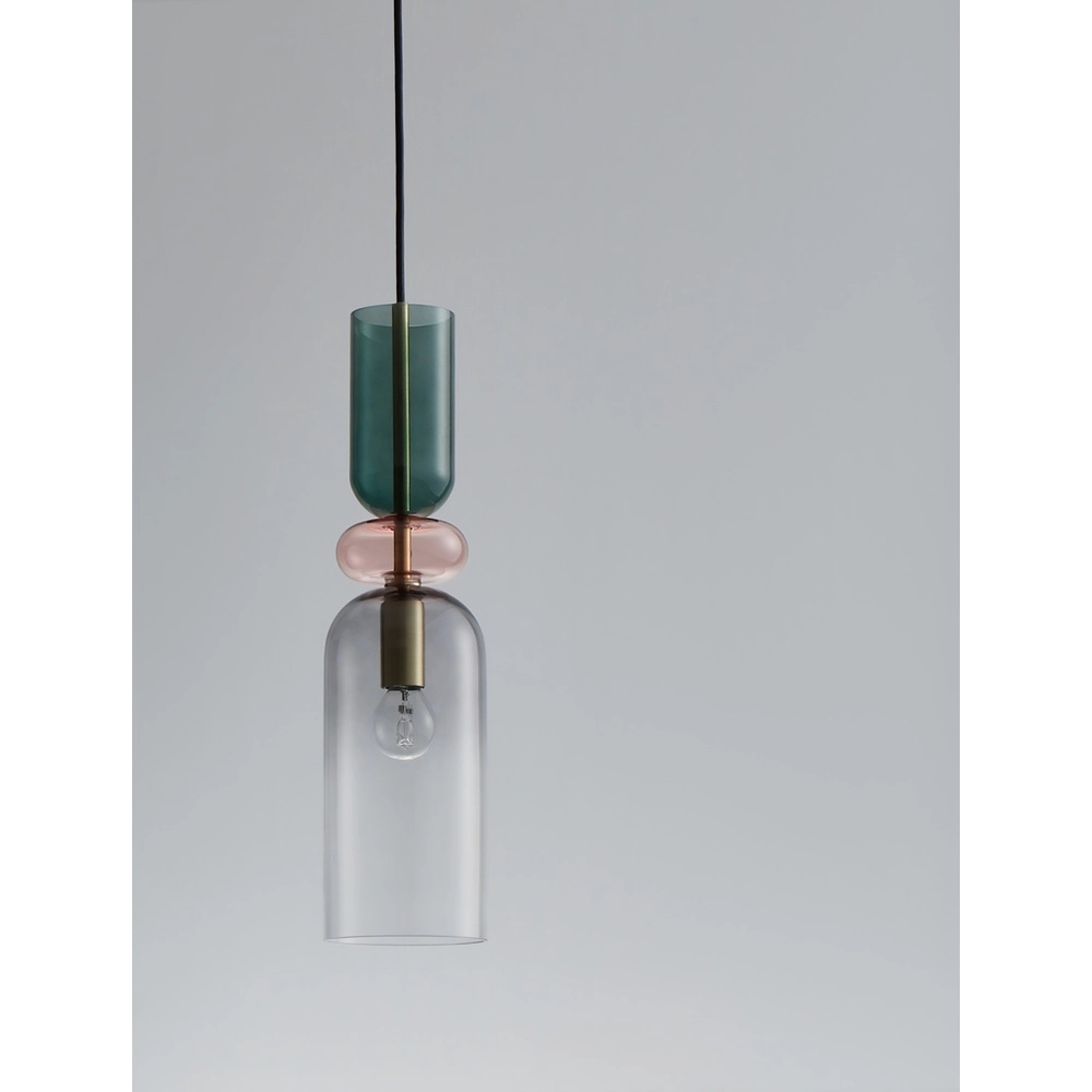 Colored pendant lamp Murano light grey Lyora 5212017434210