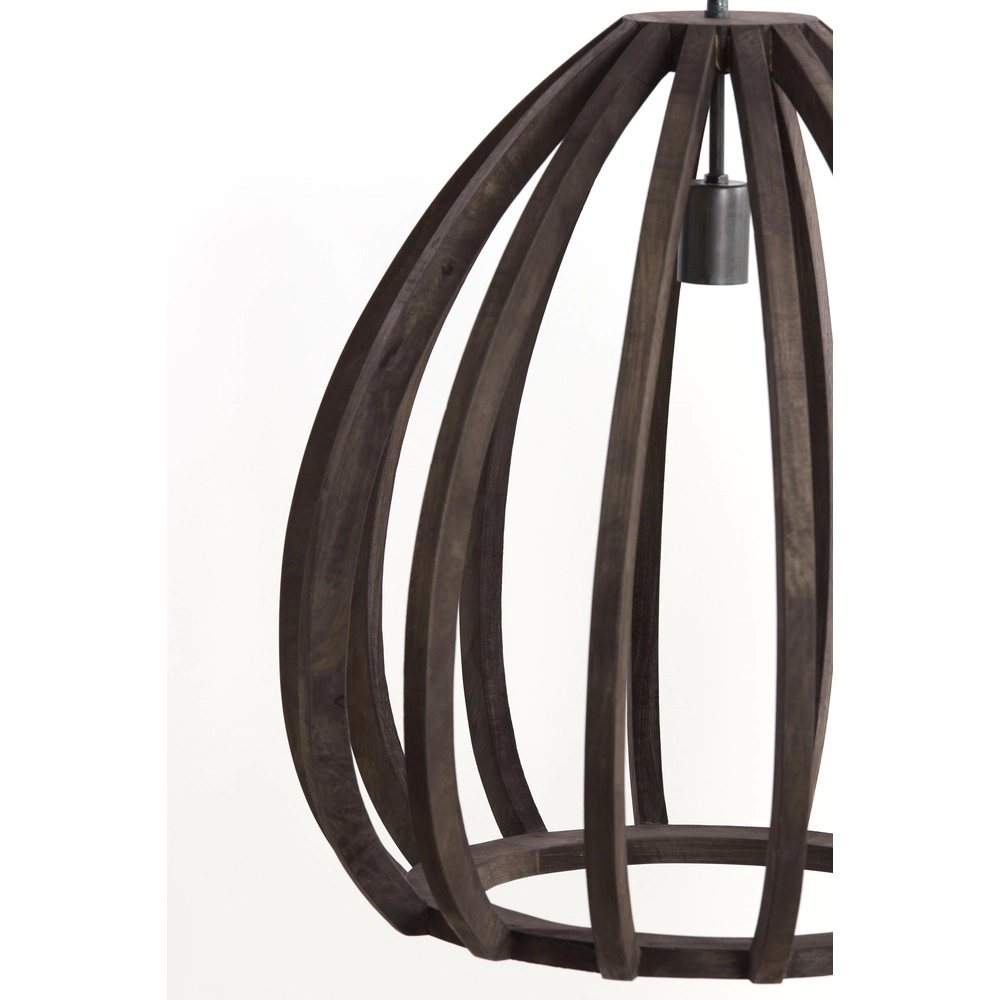 Wooden pendant lamp Barsia Ø 50cm - walnut color Light & Living 8717807701055