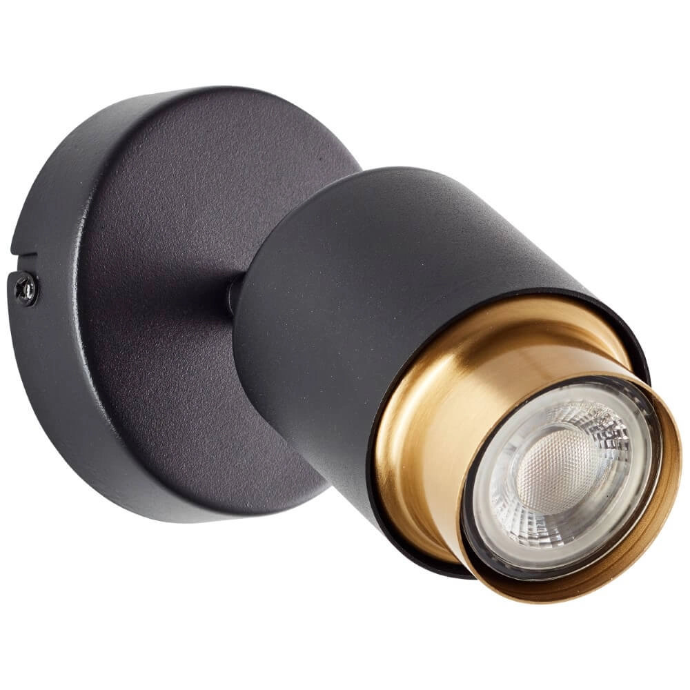 Surface-mounted spot Covelo black with gold Brilliant 4004353441349