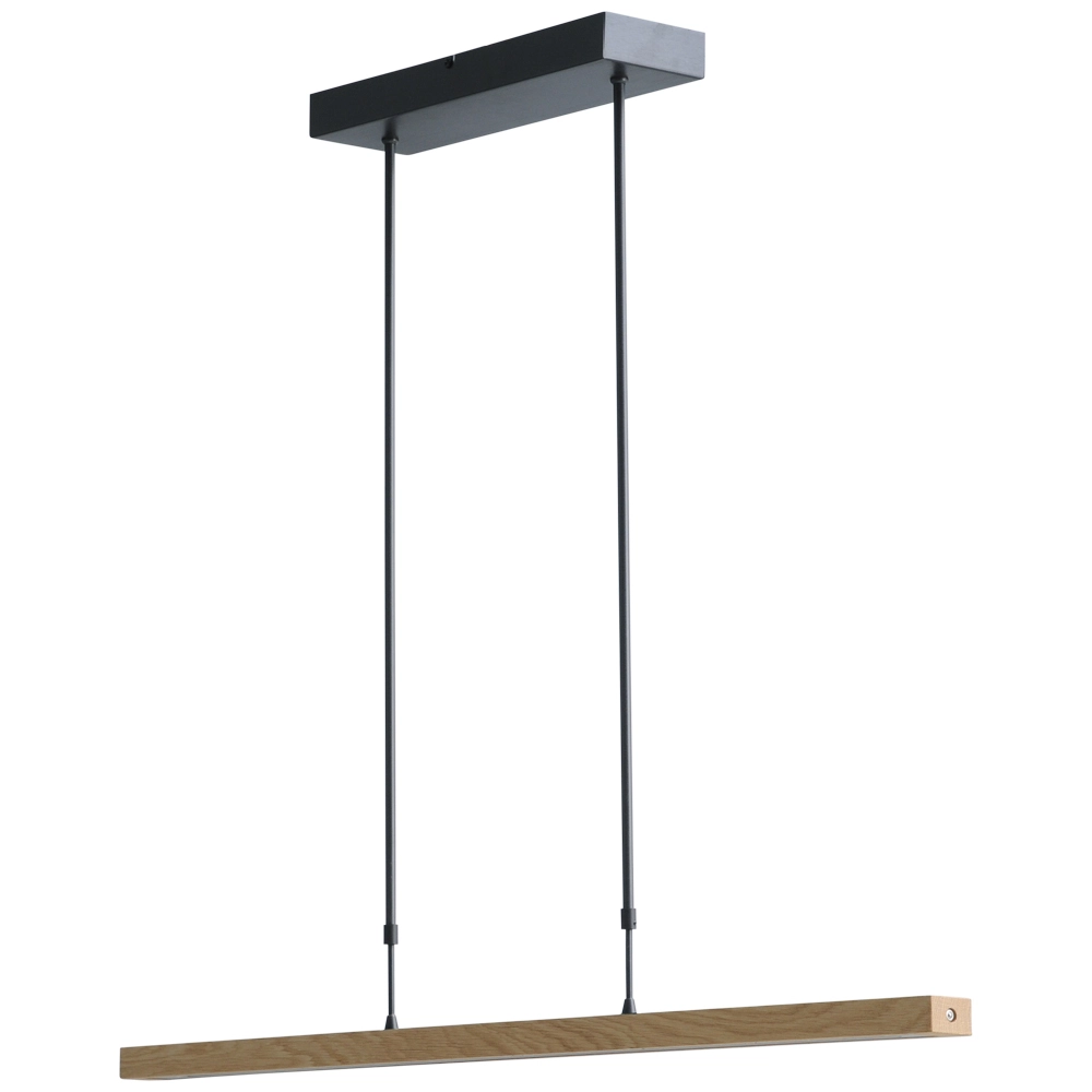 Hanging lamp Oak black nickel with wood 104cm