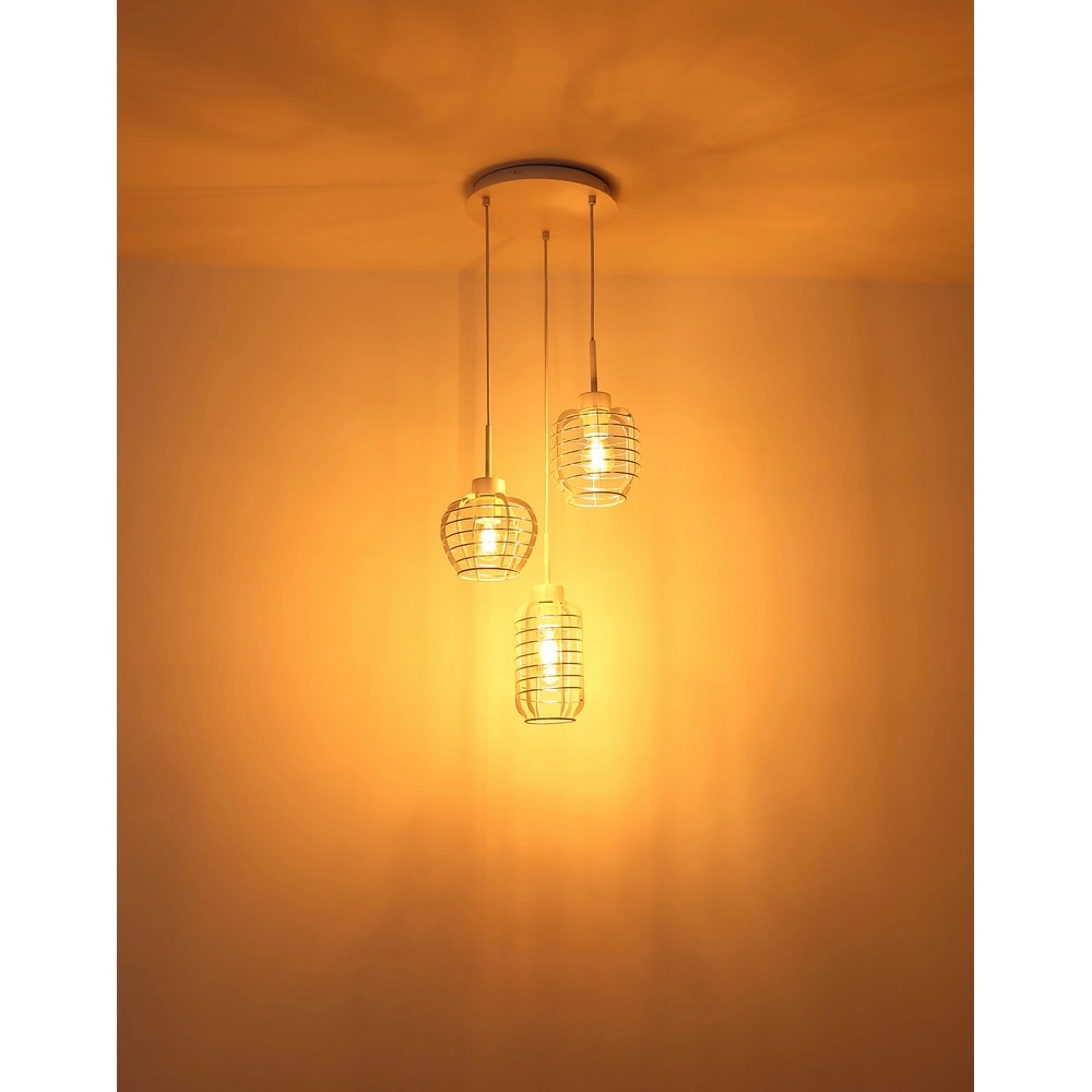 3-light pendant lamp Nesa white Globo 9007371572212