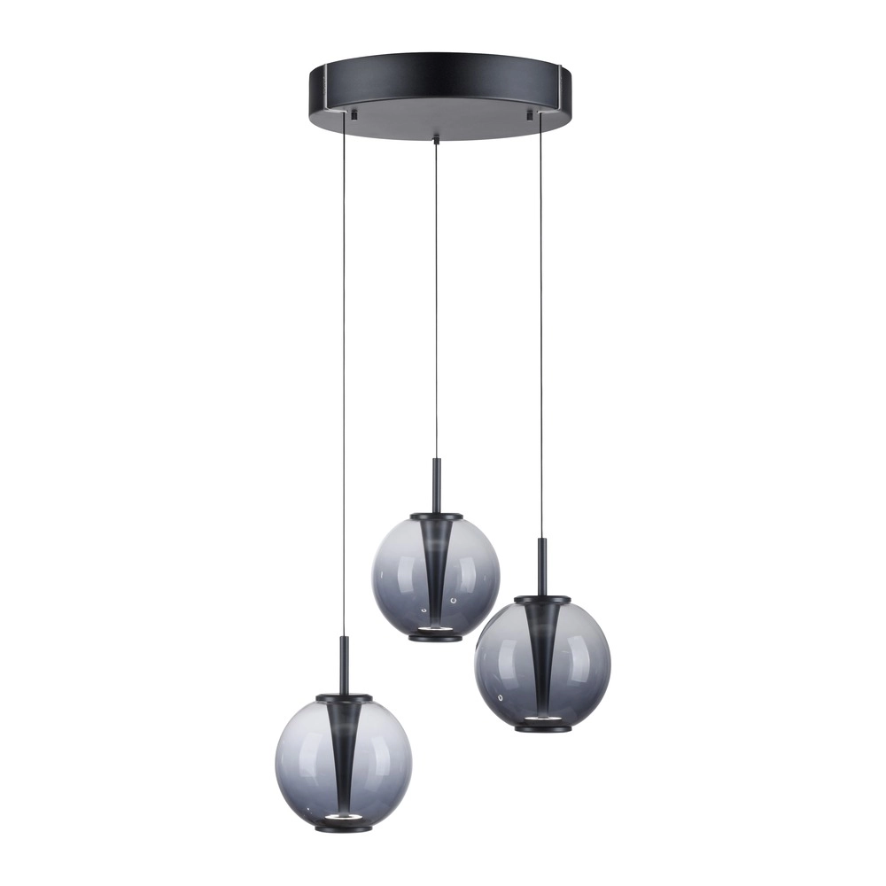Vide pendant lamp Pure E-Infinty Mystic Grey with smoke glass Paul Neuhaus 4012248398173