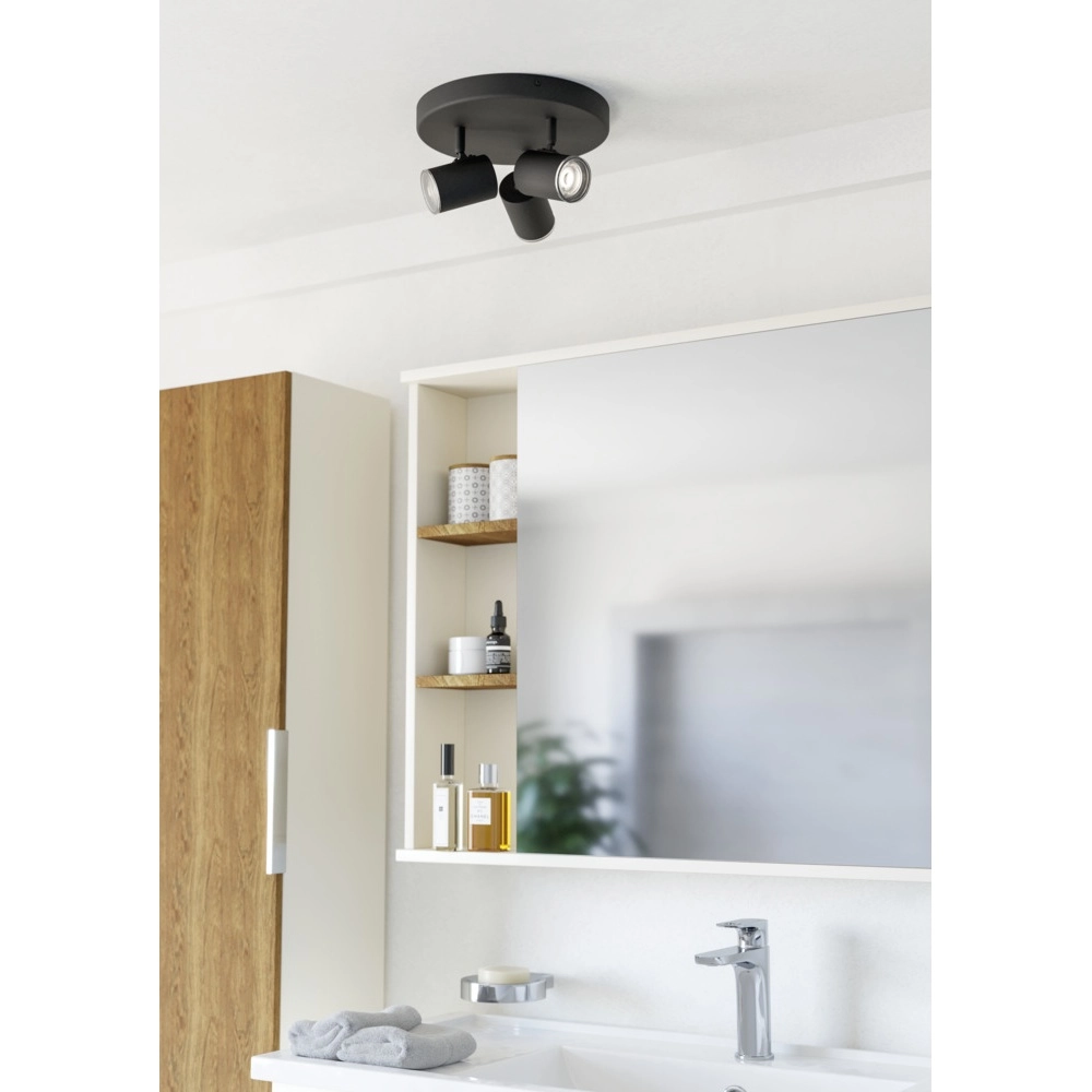 Surface-mounted spot Consuma 1 3-light round black Eglo 9008606355938