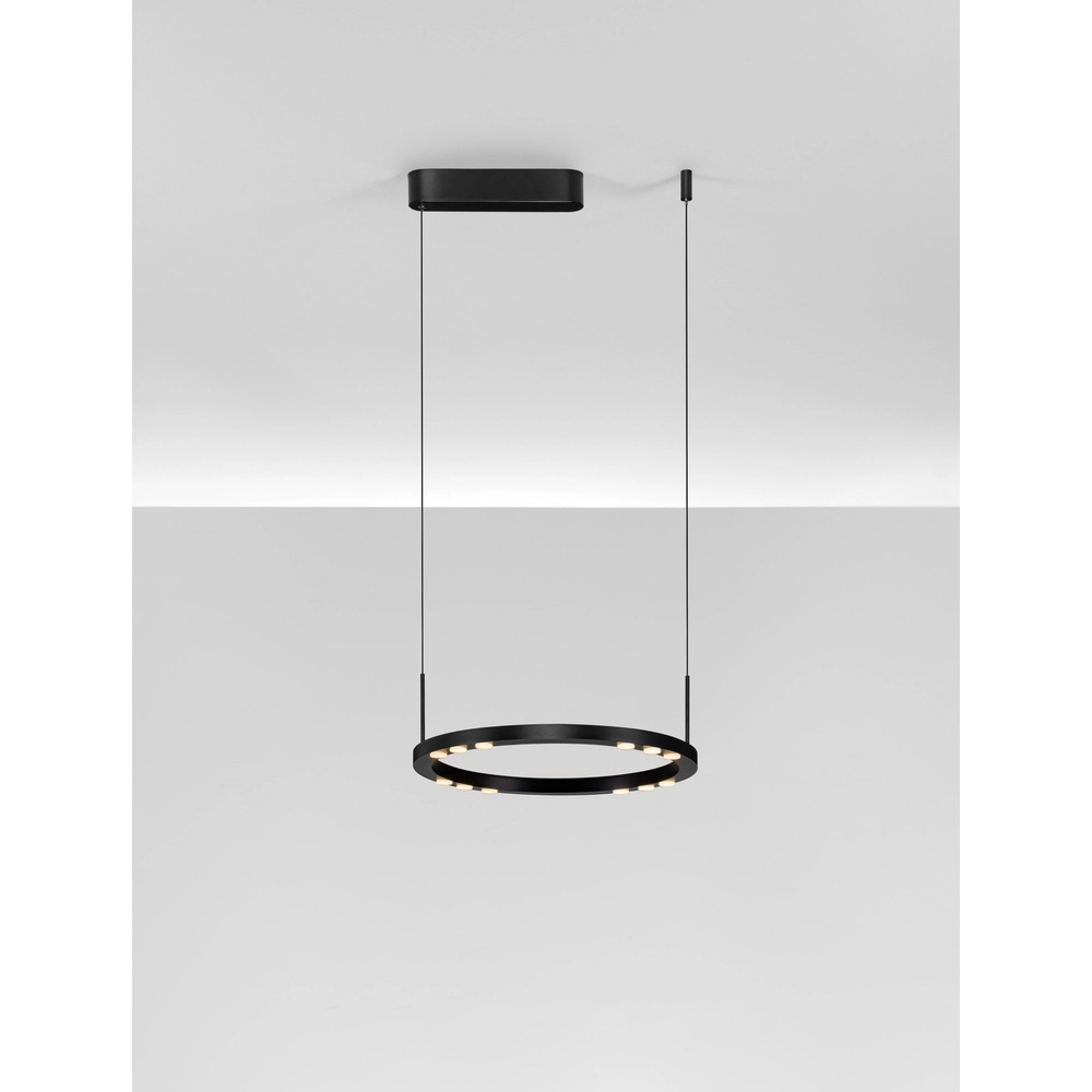 Sleek pendant lamp Lunette black Ø 40cm