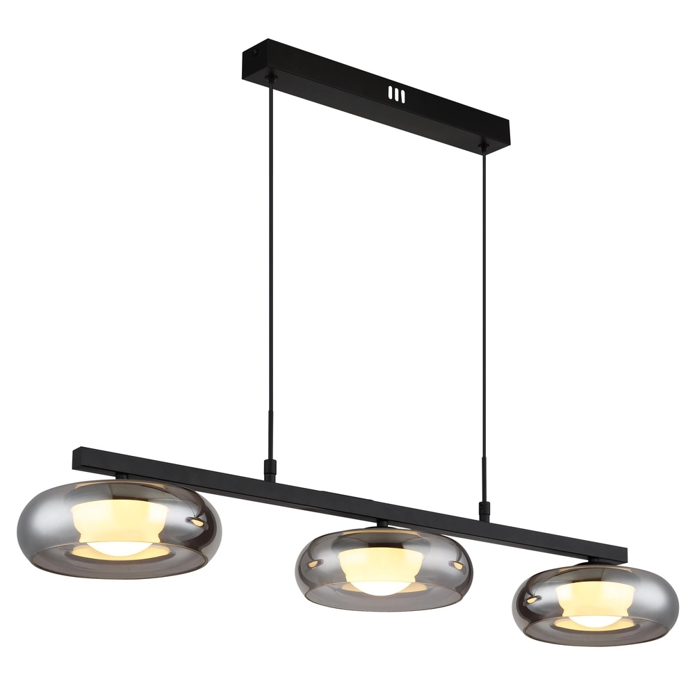 Design pendant lamp Carlene 3-light black Globo 9007371566181