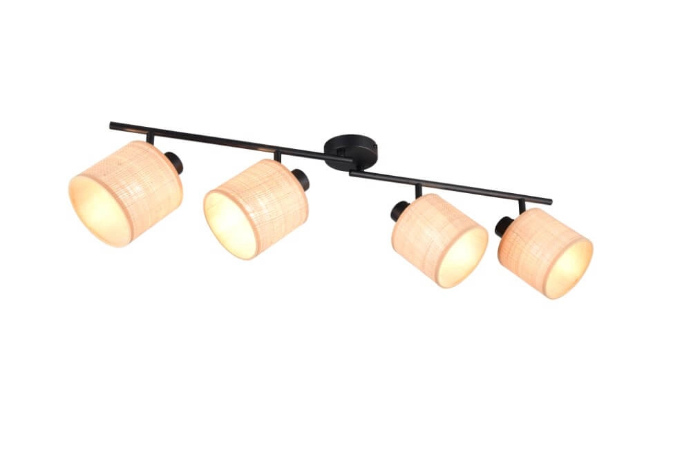 4-light ceiling lamp Aimee with cream caps