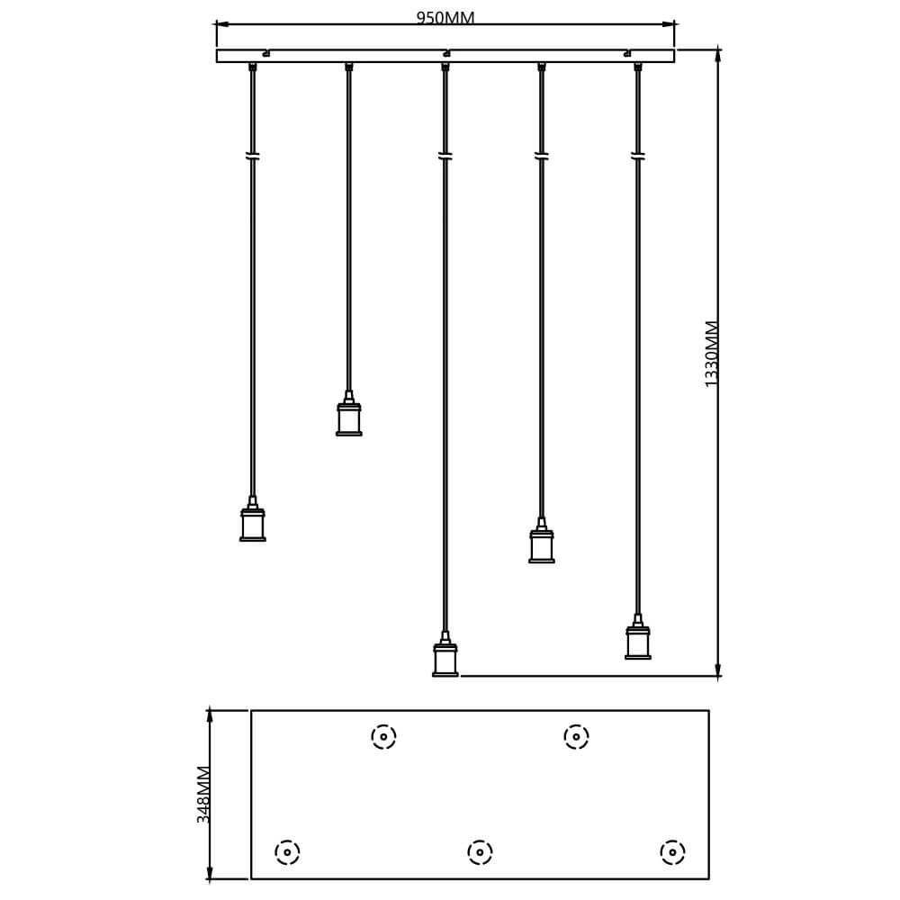 Hanging lamp Darcia with 5 pendulums Brilliant 4004353411694