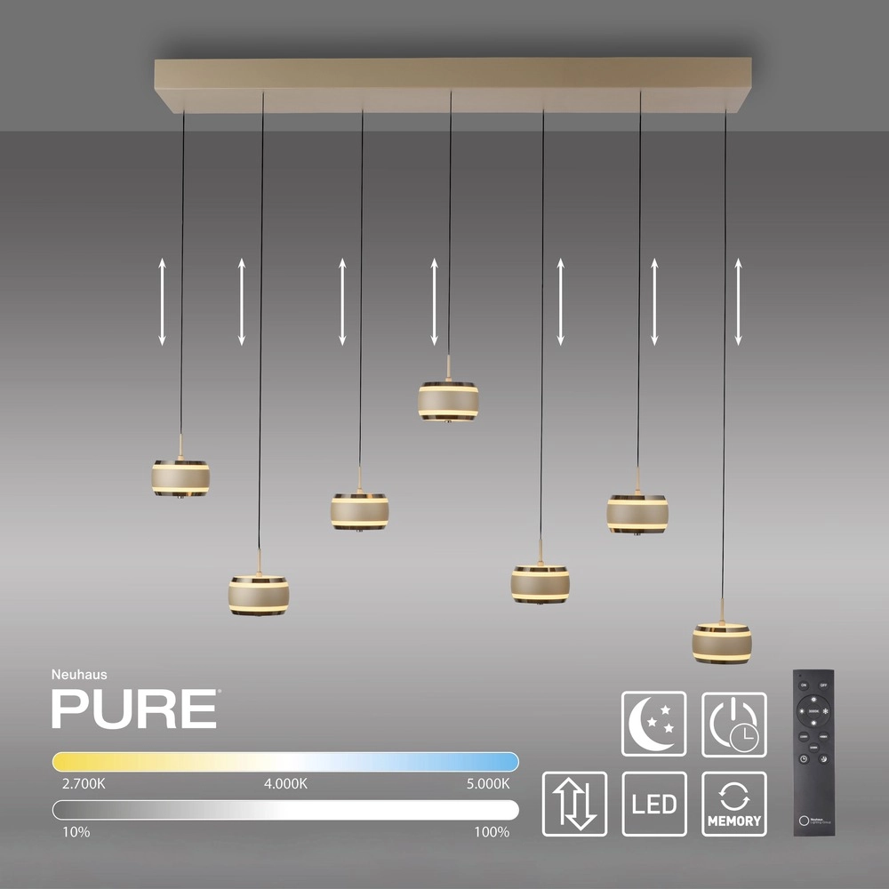 7L dining table pendant lamp Pure Falling Rings Bronce Paul Neuhaus 4012248396605