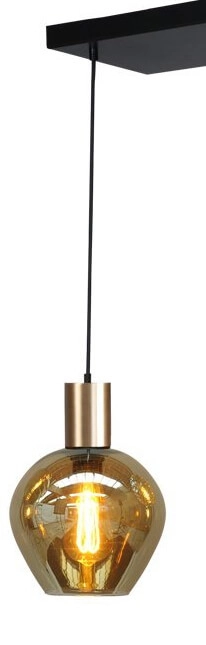 Black hanging lamp with gold Bounty 6-light round glass Masterlight 8718121247892
