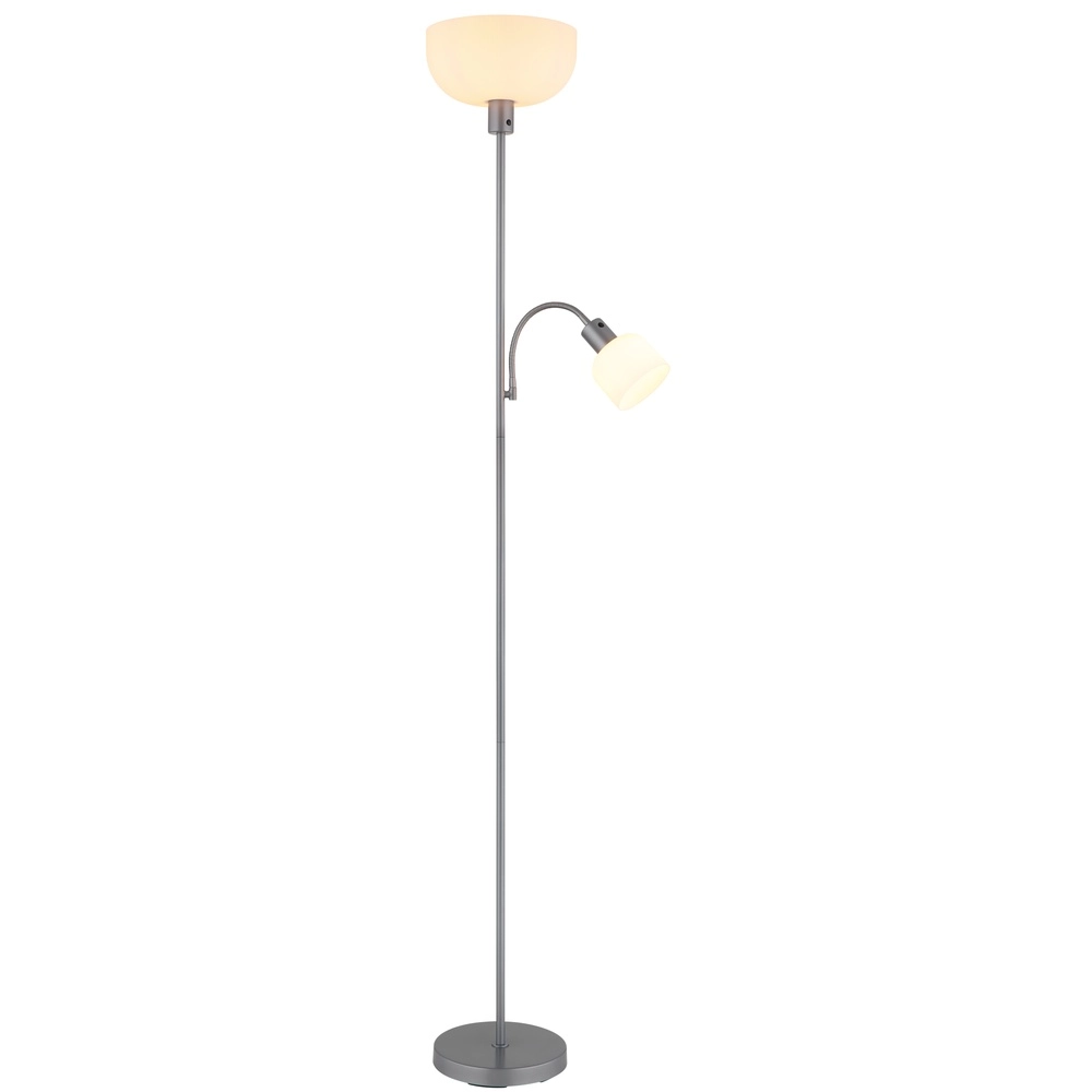 Floor lamp Hinton silver grey