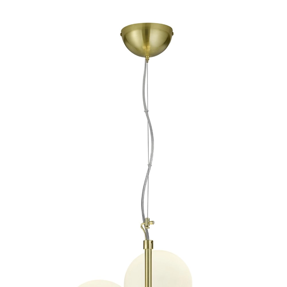 Pendant lamp Pure matt brass with white balls Trio 4017807436112