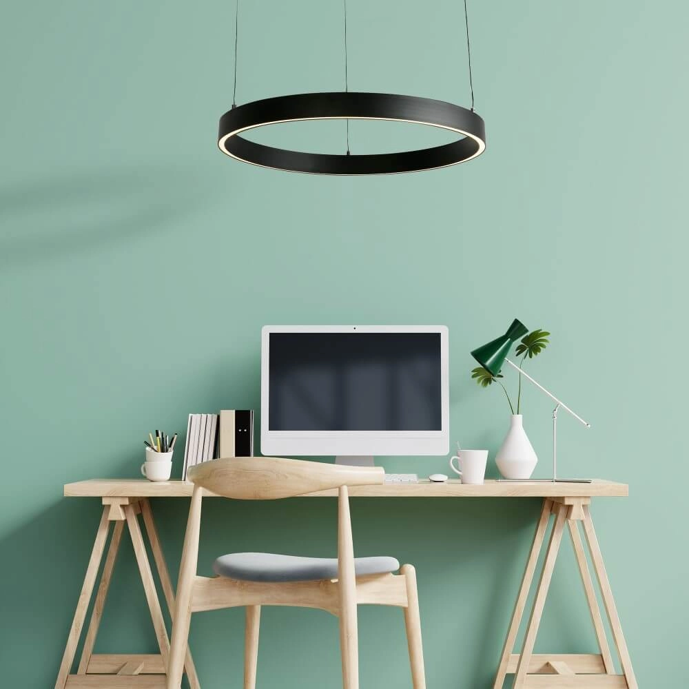 Pendant lamp Layla black Ø 64cm Searchlight 5053423255736