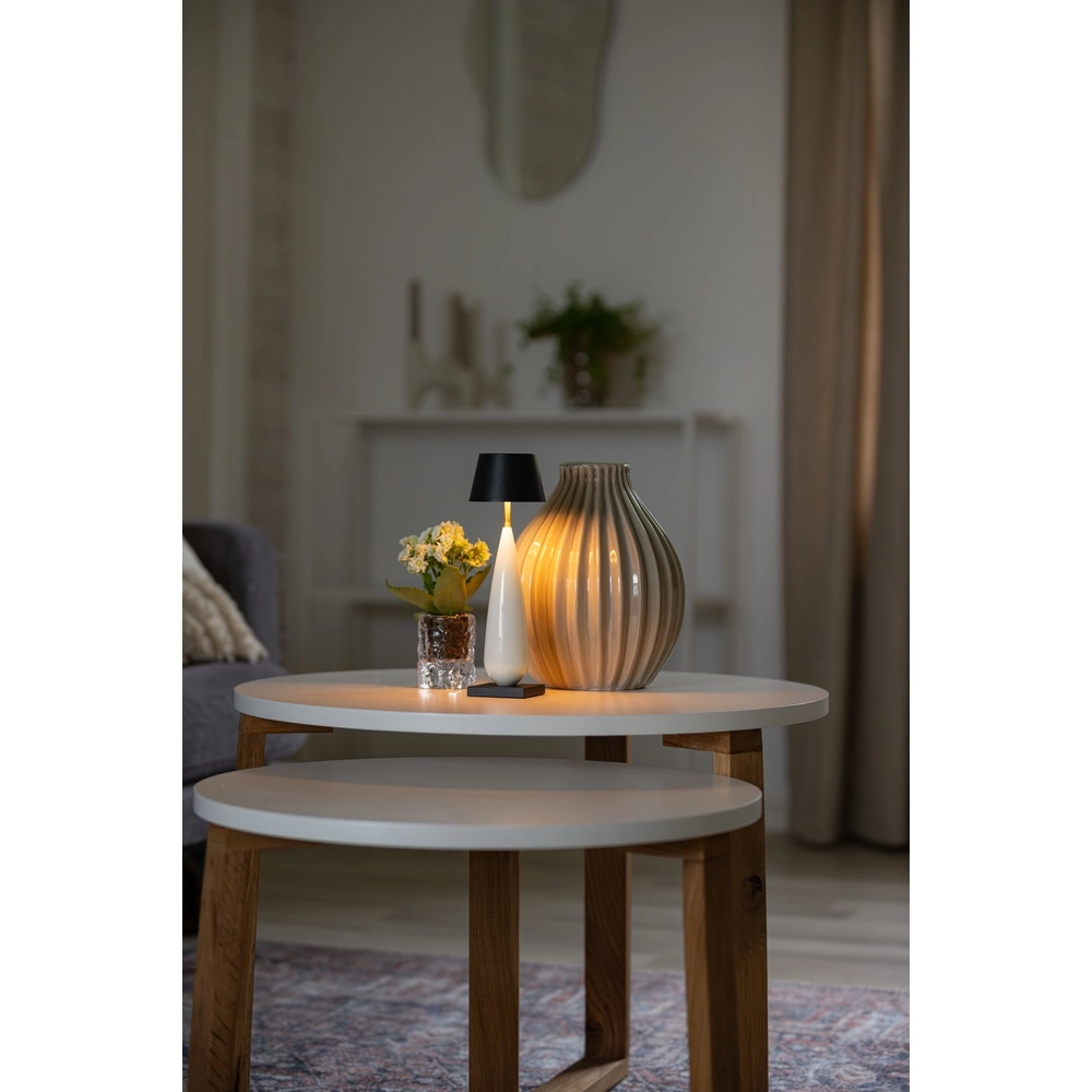Rechargeable table lamp Frejus black with ceramic KonstSmide 7318300030348