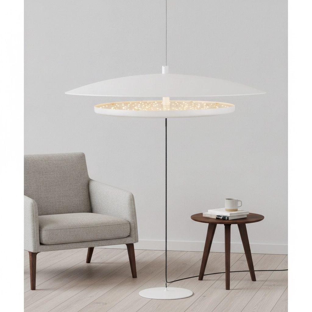 Design floor lamp Olos Ø 35cm white