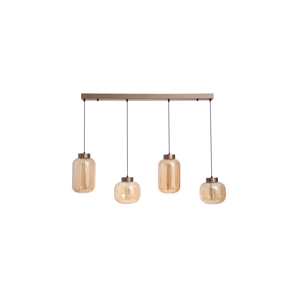 Design pendant lamp Lille with amber glass