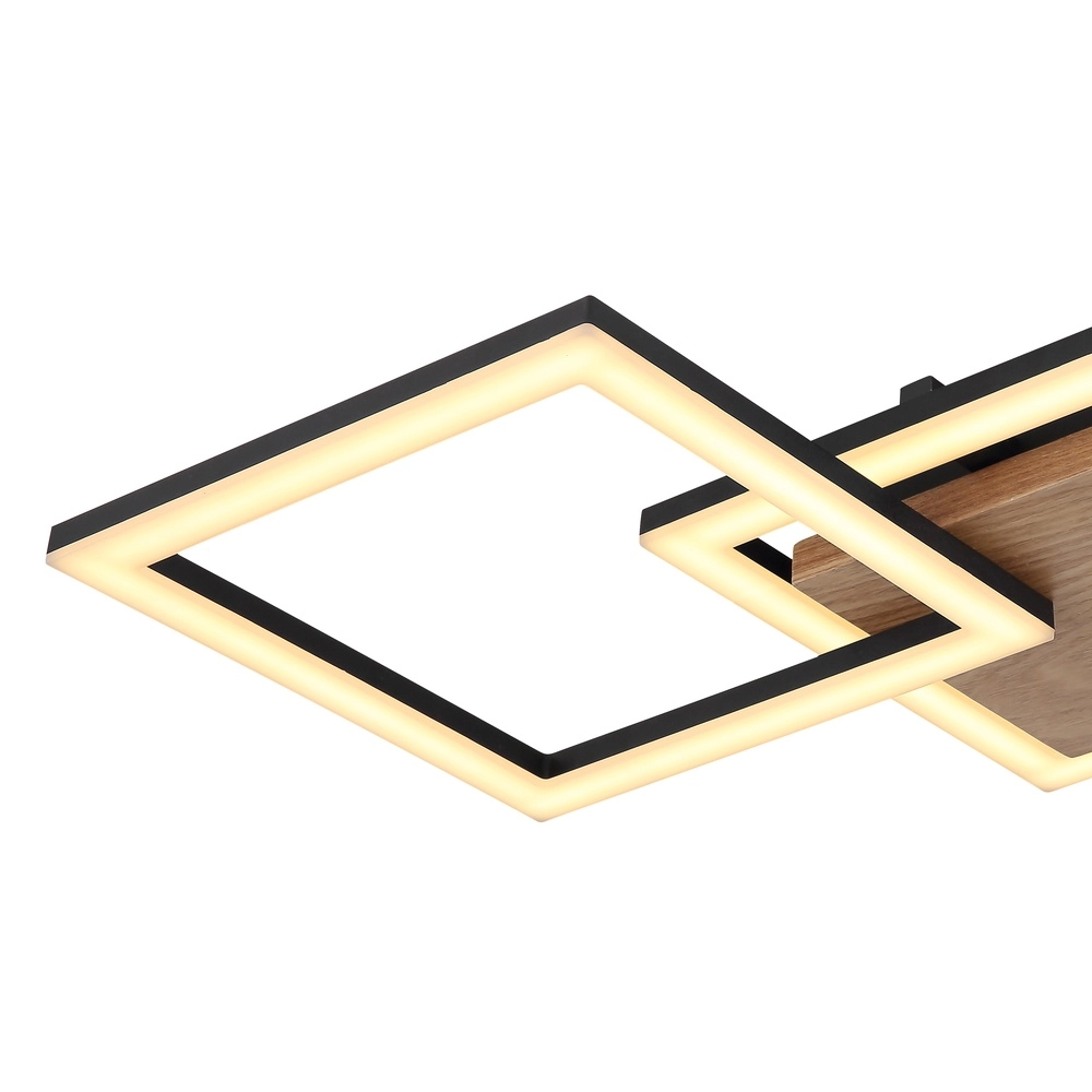 Ceiling lamp Kerry black with wood look Globo 9007371443222