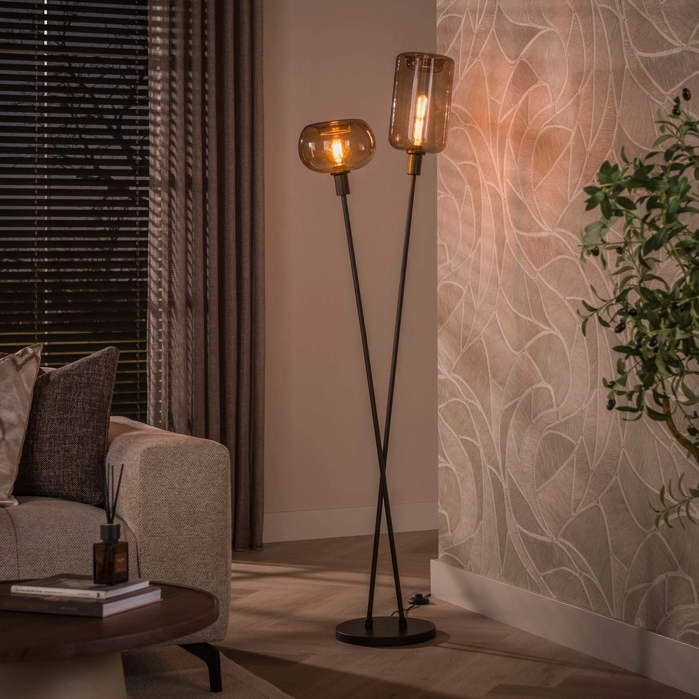 Moderne vloerlamp Serene sienna bruin