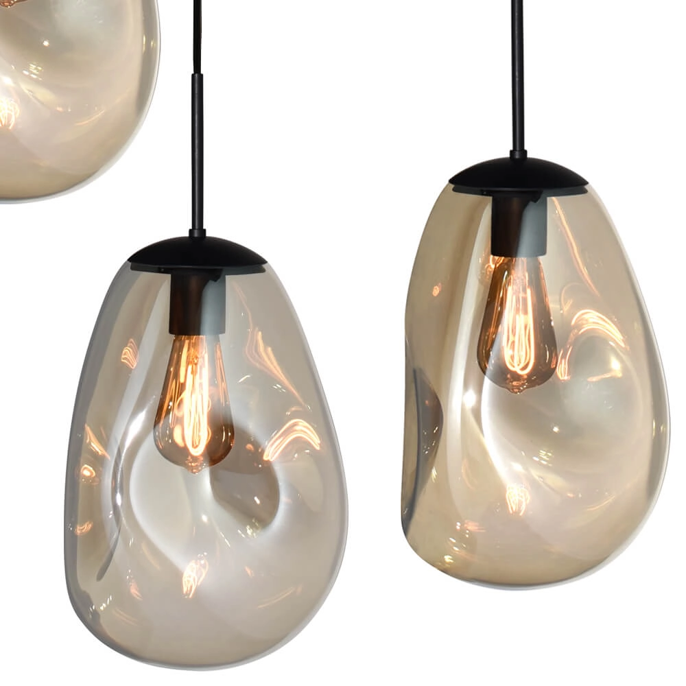 Hanging lamp Lava 8x gold glass Ø 22.5cm Masterlight 8718121286327