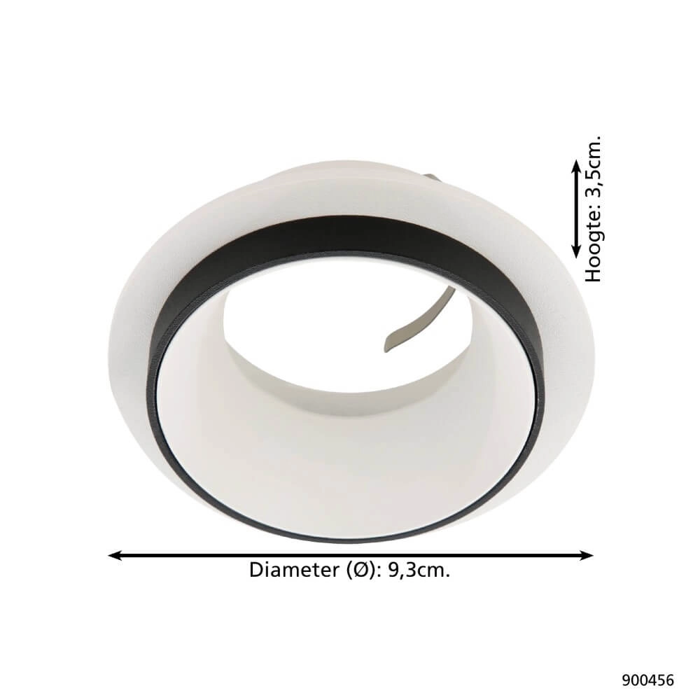 Round recessed spotlight Carosso with black ring Eglo 9008606238811